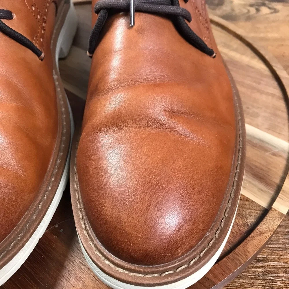 Cole‎ Haan Go To Plain Toe Oxford Mens 10.5M British Tan Leather Derby Shoes